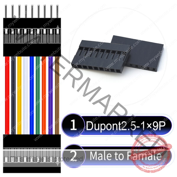 Dupont 2.54mm Male to Female 1×9Pin Cable