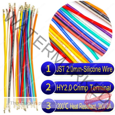 JST HY 2.0mm female pre-crimped terminal silicone cable