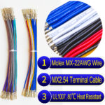 Molex 2.5mm Dupont locking pre-crimped terminal cable 22AWG PVC wire