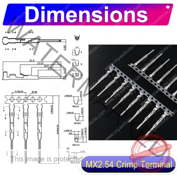 Molex KK 254 Dupont with Lock 2.5mm female Crimp Terminal