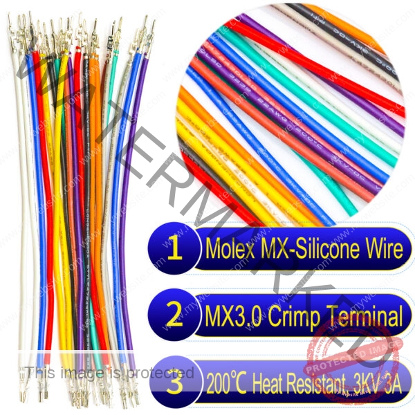 Molex Micro-Fit 3.0 3.0mm pre-crimped terminal silicone cable