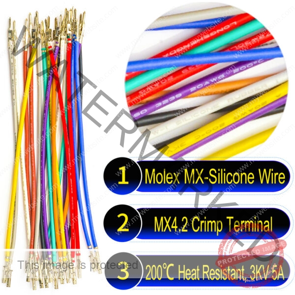 Molex Mini-Fit Jr 4.2mm pre-crimped terminal silicone cable