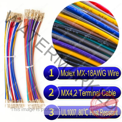 Molex Mini-Fit Jr 4.2mm pre-crimped terminal cable