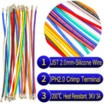 JST PH 2.0mm female pre-crimped terminal silicone cable