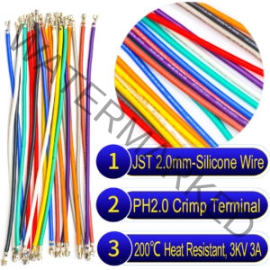 JST PH 2.0mm female pre-crimped terminal silicone cable