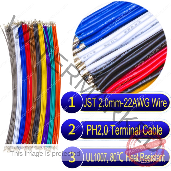 JST PH 2.0mm female pre-crimped terminal cable