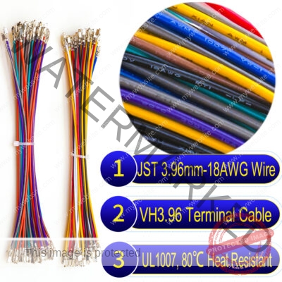 JST VH 3.96mm female pre-crimped terminal cable