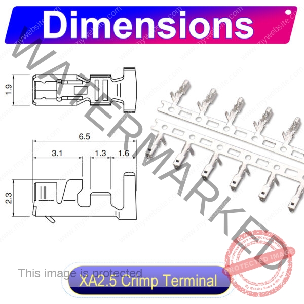 JST XA 2.5mm male Crimp Terminal