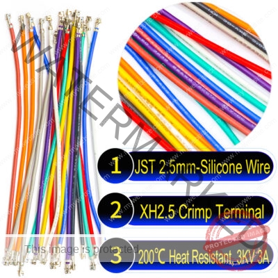 JST XH 2.5mm female pre-crimped terminal silicone cable