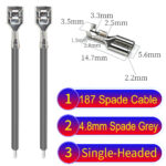 4.8mm single-head spade terminal Cable Single-Sided Grey