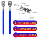 4.8mm single-head spade terminal Cable Single-Sided Blue