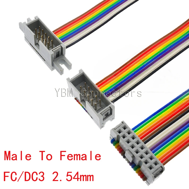 S4f4dd45eb5d04828bccded246766c466b-2.webp FC/DC3-10P/16P/20/26/30/34/40 Pin 2.54MM pitch Flat Ribbon Male To Female PATA Hard Drive IDE Data Extension Cable Verleng kabel - Image 1