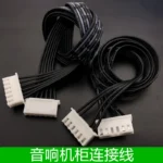 1pcs 6-pole 4-core audio connection cable, double headed terminal, 6P TV cabinet speaker interface cable 0.5M-10M