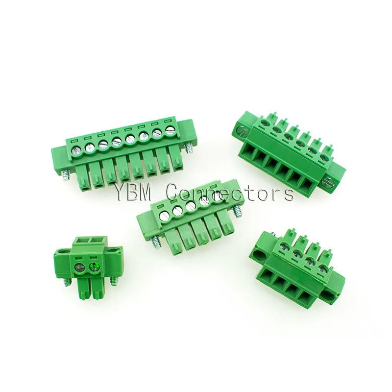 Sf76a10543cc24c72aee9a2c7c5afb568Z-1.webp 10pcs 15EDGKM-3.81mm green terminal block 2EDG with fixing screw plug socket 15EDGKM-3.81 with ears - Image 1